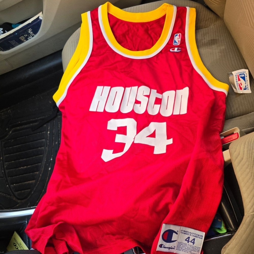 RARE! AUTHENTIC VINTAGE HOUSTON ROCKETS JERSEY SIZE 44 CHAMPION OLAJUWON